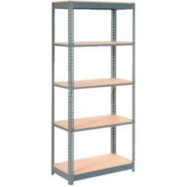 Global Equipment Heavy Duty Shelving 48"W x 12"D x 84"H With 5 Shelves - Wood Deck - Gray 254442